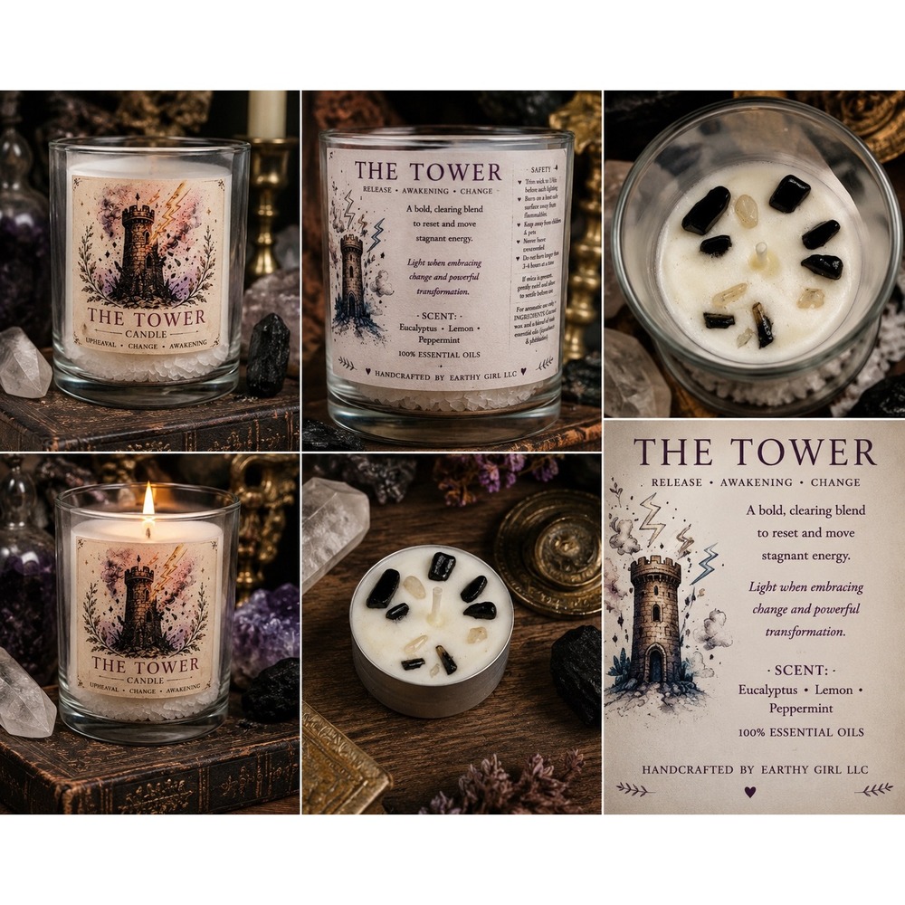 Theโ Tower Tarot Tea Light Candle Set